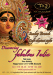 Discover Fabulous India la Taj Restaurant, Sambata 24 Martie,