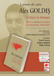 Alex Goldis isi lanseaza volumul „Critica in transee” la Libraria Bastilia din Bucuresti