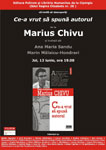 “Ce-a vrut sa spuna autorul” de Marius Chivu la Humanitas Cismigiu
