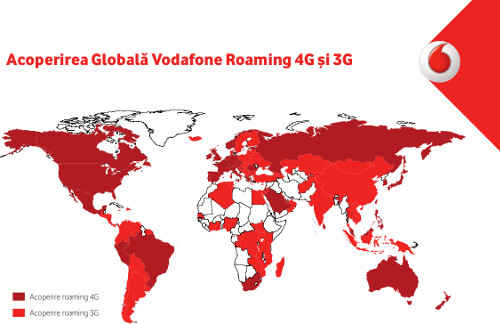 Vodafone acoperire roaming 4G si 3G