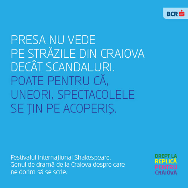 Silver la Internetics pentru campania de promovare online a Festivalului Shakespeare: “Drept la replică pentru Craiova”
