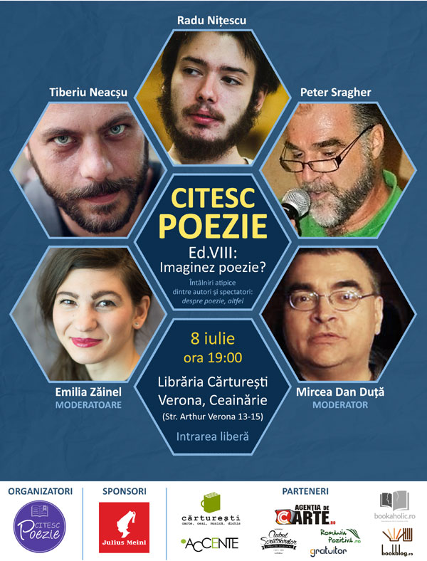 Tiberiu Neacșu, Radu Nițescu și Peter Sragher, la cea de-a opta ediție „Citesc poezie”