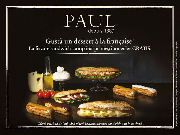 Gustă un dessert à la française în brutăriile Paul, din partea casei