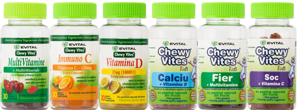 Evital te invita sa te bucuri de viata cu noile vitamine Chewy Vites
