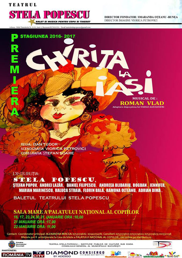 Stela Popescu va interpreta rolul titular in musicalul “Chirita la Iasi” in regia lui Dan Tudor