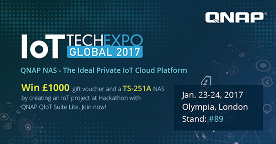 QNAP participă la IoT Tech Expo Global 2017, lansând un Hackathon IoT pentru programatori