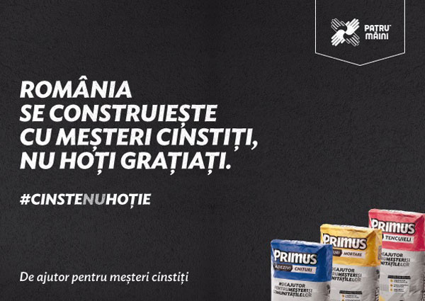 #cinsteNUhoție – Compania Patru Mâini se angajează să doneze materiale de construcții pentru renovarea a 27 de penitenciare din România