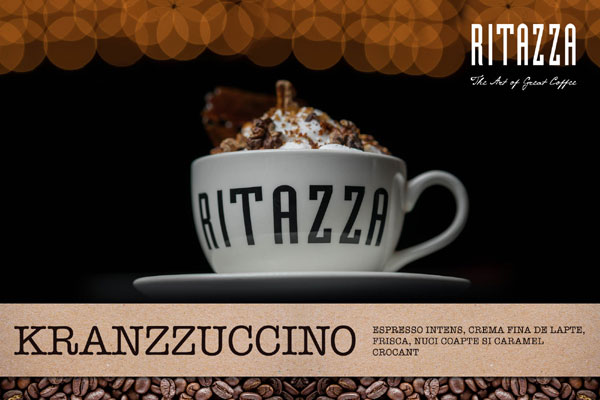 Caffé Ritazza România a lansat Kranzzuccino, un amestec crocant de cafea, nuci coapte și foițe de caramel în ediție limitată