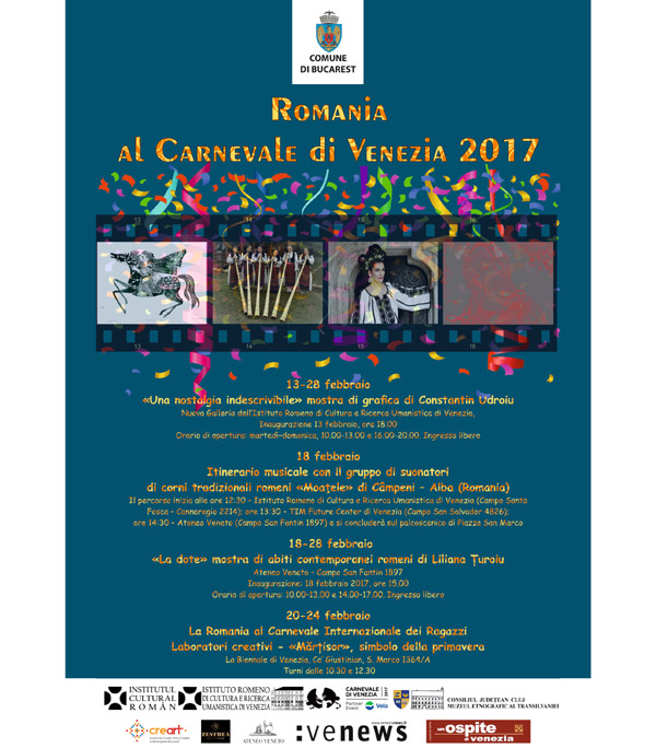 România prezentă la Carnavalul de la Veneția cu expoziția „Zestrea”