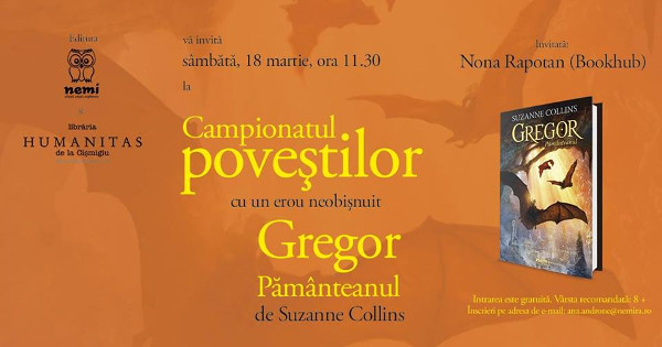 Campionatul poveștilor cu Gregor Pământeanul, sâmbătă, 18 martie