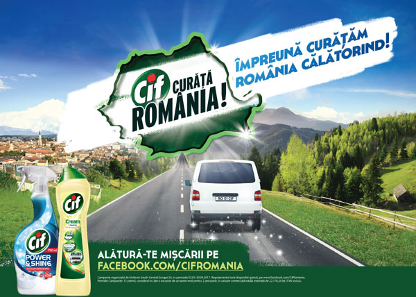 Cif Curăţă România pentru al patrulea an şi lansează programul „Împreună Curăţăm România Călătorind!”