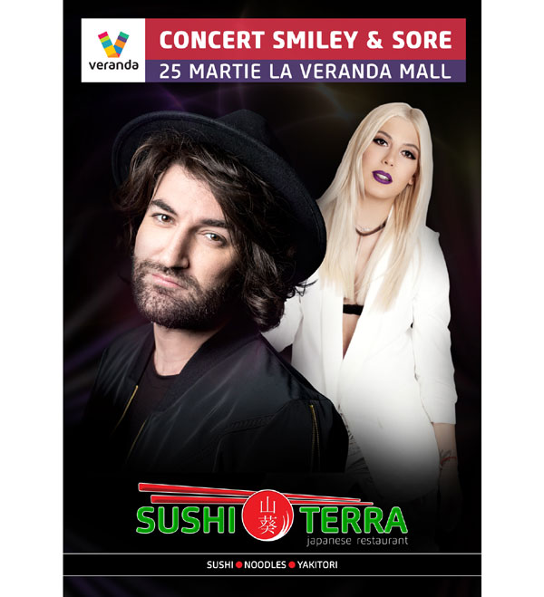 Smiley şi Sore vor concerta pentru prima dată la Veranda Mall, pe 25 martie