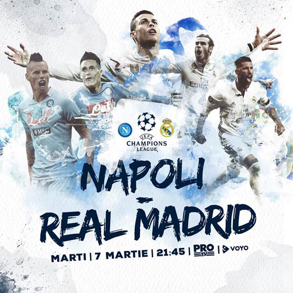 Napoli și Real Madrid se luptă pentru optimile Champions League astăzi, de la 21:45, la Pro TV