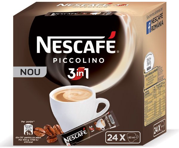 Mai puțin înseamnă acum mai mult: NESCAFÉ inovează categoria 3in1 cu NESCAFÉ 3in1 PICCOLINO, prima cafea 3in1 scurtă