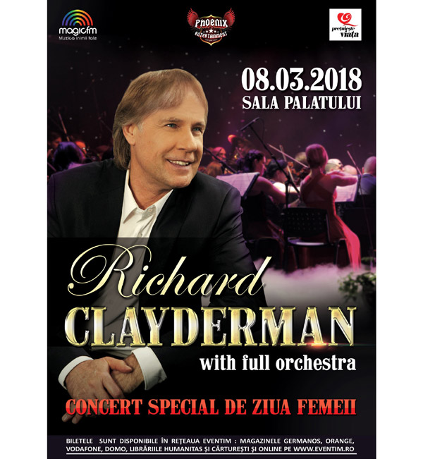 Richard Clayderman prețuieste Femeia printr-un concert de proporții programat în 2018