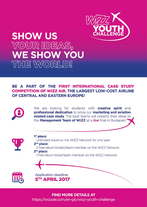 Wizz Air lansează o competiţie pentru studenţi