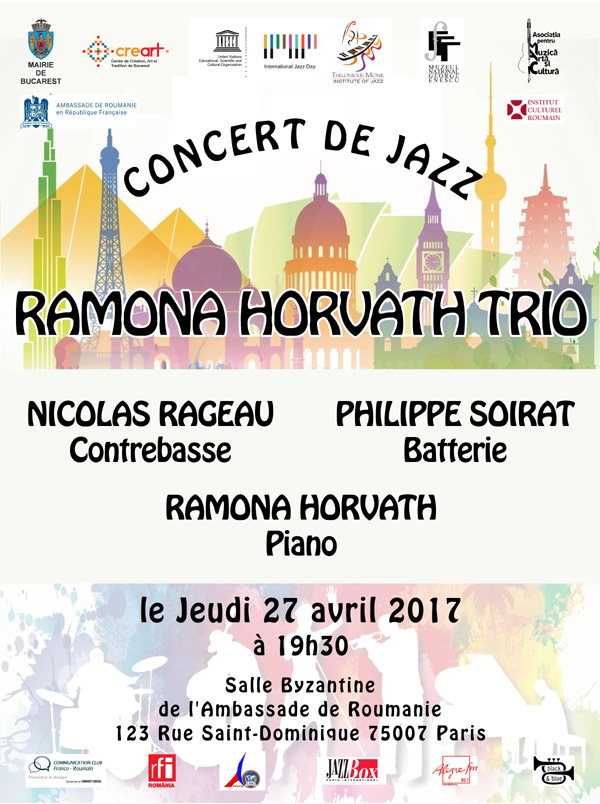 Concert de jazz “RAMONA HORVATH & FRIENDS“ cu ocazia Zilei Internaționale a Jazzului 2017