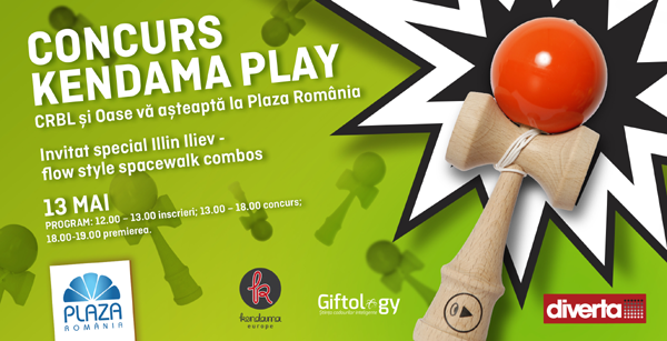 Intră în super-competiția Kendama Play, la Plaza România și poți câștiga o săptămână de training kendama cu C.R.B.L.