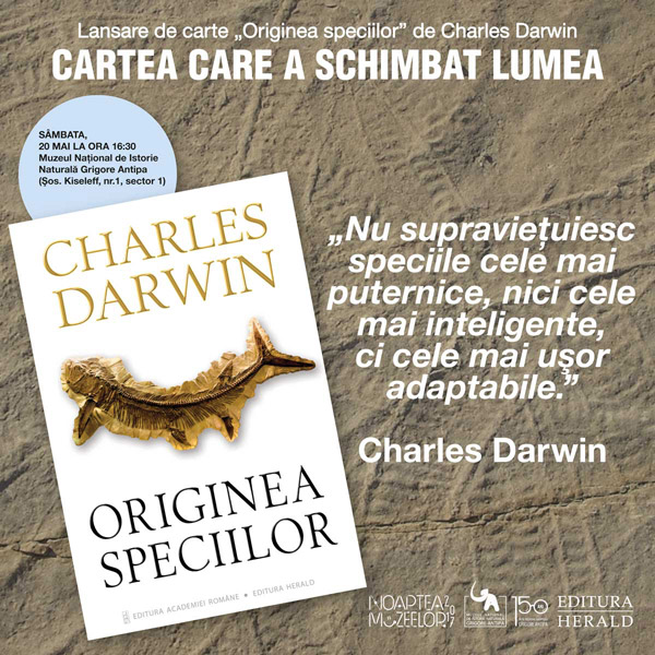 Eveniment editorial: Lansare ORIGINEA SPECIILOR de Charles Darwin