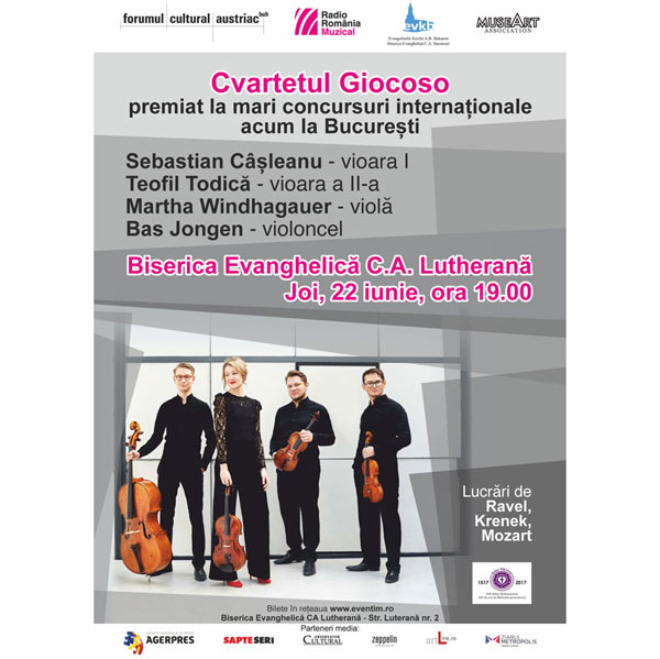 Cvartetul “Giocoso” din Viena, în concert la București