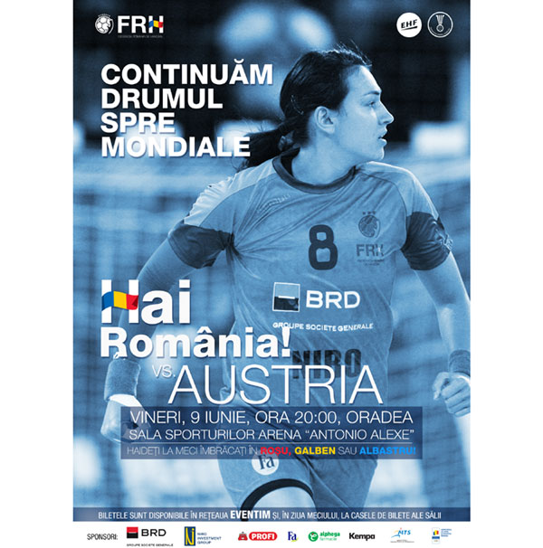 Poster handbal feminin Romania - Austria