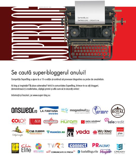 Competiția de blogging creativ SuperBlog, la a 15-a ediție