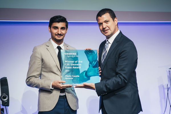 Jurnalistul român Florin Cașotă a câștigat trofeul Siemens CEE Press Award 2017