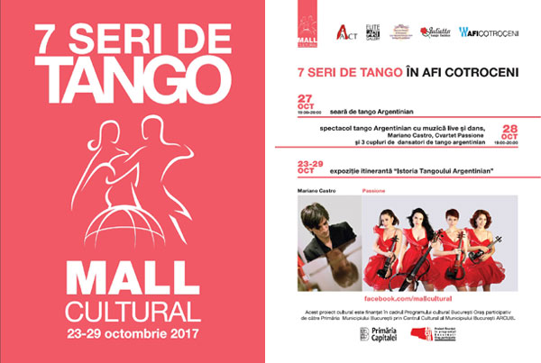 “Mall Cultural“, proiectul-pilot dedicat revitalizării marilor spații comerciale în context cultural, se desfășoară în perioada 27 octombrie – 12 noiembrie 2017, în 3 mall-uri bucureștene