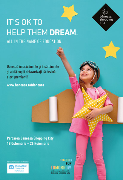 Băneasa Shopping City lansează proiectul de combatere a abandonului școlar It`s OK to help them dream