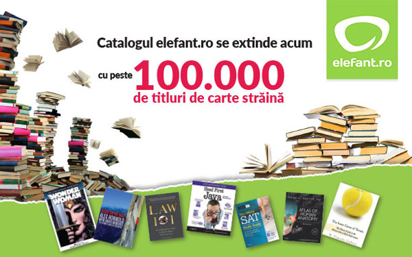 elefant.ro își înnoiește portofoliul cu peste 100.000 de titluri de carte străină