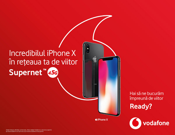 iPhone X ajunge în magazinele Vodafone România vineri, 3 noiembrie