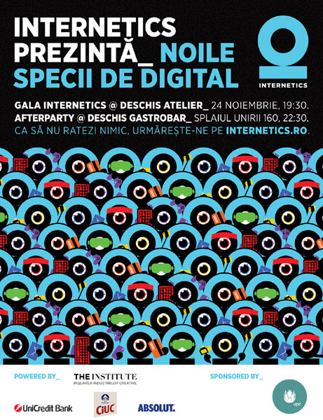 Internetics reunește creativii la Gala de Premiere din 24 noiembrie