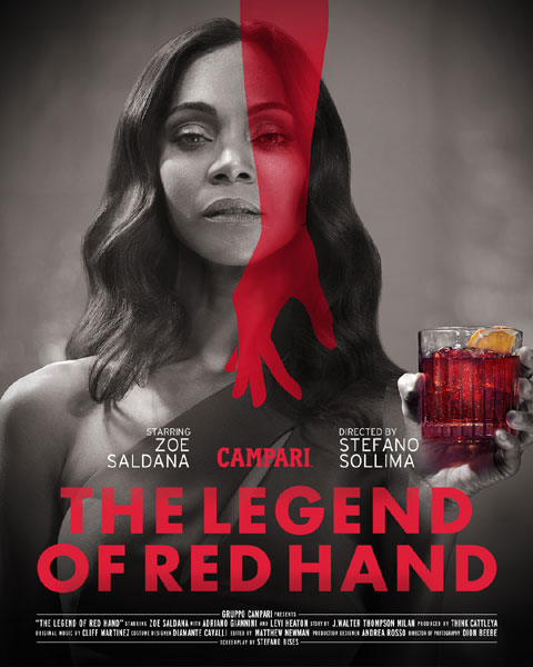 Campari Red Diaries – THE LEGEND OF RED HAND: Zoe Saldana este starul scurtmetrajului regizat de Stefano Sollima