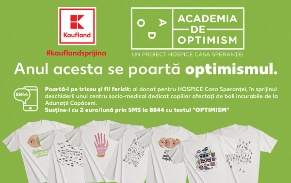 HOSPICE şi Kaufland România îşi unesc forţele: tricouri optimiste pentru refugiul copiilor cu boli rare sau limitatoare de viață