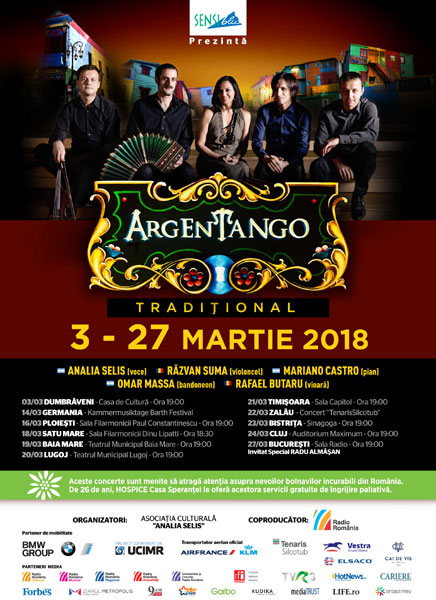 Al patrulea turneu național ArgEnTango, cu vocea Analiei Selis, i-a adus pe scena de la Sala Radio pe Radu Almășan și pe campionii europeni de tango salon