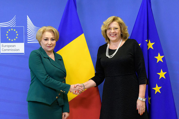 Întâlnirea comisarului european Corina Crețu cu prim-ministrul român Viorica Dăncilă