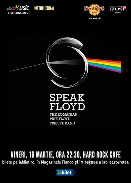 Concert Tribut Pink Floyd cu Speak Floyd pe 16 martie la Hard Rock Cafe