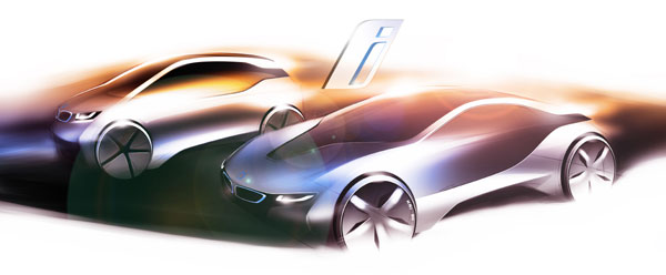 Design sketch BMW i3 and BMW i8