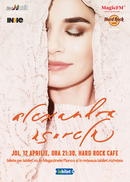 Alexandra Usurelu cântă pe 12 aprilie la Hard Rock Cafe
