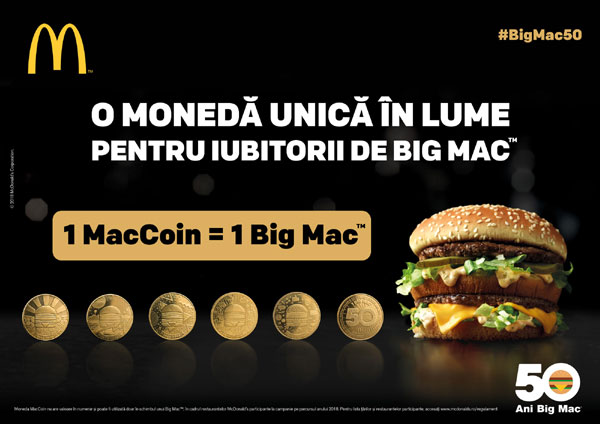 McDonald’s lansează MacCoins, 5 monede în ediție limitată dedicate burgerului Big Mac