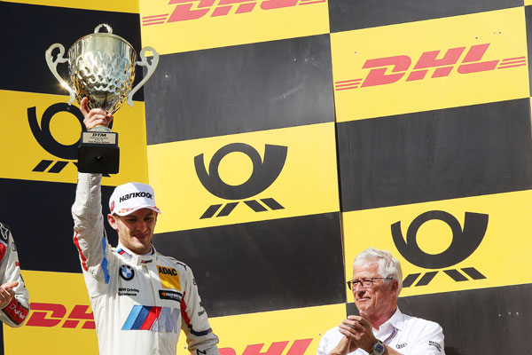 Marco Wittmann urcă pe podium în cursa 100 pentru BMW de la revenirea în DTM în 2012 – Spengler s-a clasat al doilea în cursa de sâmbătă de la Nürburgring