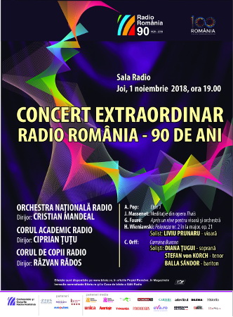 90 de ani de Radio România: concert aniversar la Sala Radio