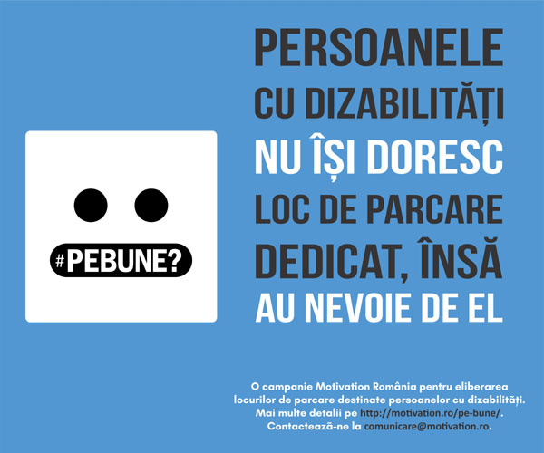 Mesajul campaniei #PeBune? este prezent în aproape 1000 de locuri de parcare dedicate persoanelor cu dizabilități