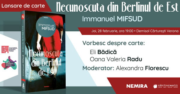 „Necunoscuta din Berlinul de Est”, de Immanuel Mifsud – lansată la Cărturești Verona