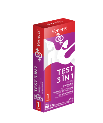 Testul 3în1 de la Veneris: depistează rapid și cu precizie de laborator cele mai frecvente infecții intime