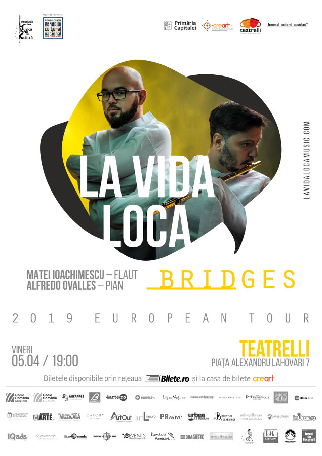 Turneul internațional LA VIDA LOCA – BRIDGES  cu flautistul Matei Ioachimescu și pianistul Alfredo Ovalles