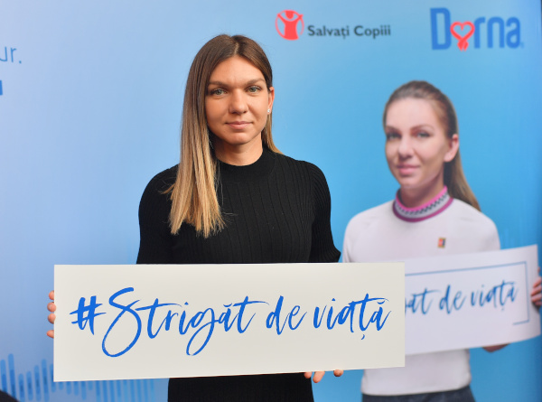 Dorna și Salvați Copiii România au lansat, alături de Simona Halep, proiectul “Strigăt de viață”, în cadrul campaniei “Grijă pentru copii”