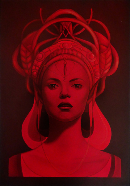 Irina Dragomir, Red Queen, acrilic pe panza