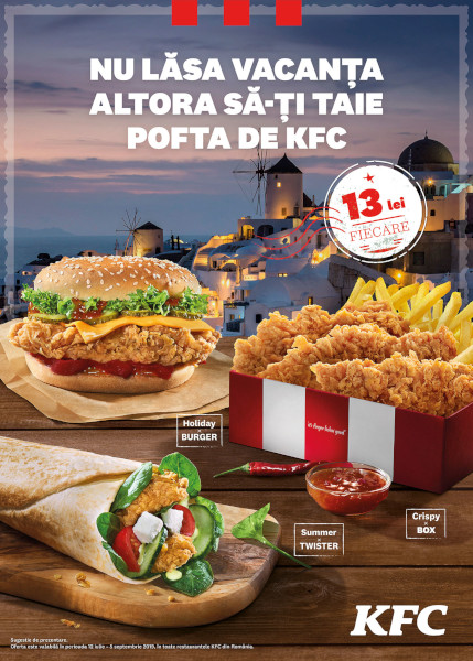 KFC România oferă un plus de varietate consumatorilor şi introduce în meniu o serie de reţete noi, de sezon