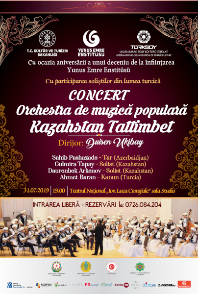 Concert aniversar, la București, cu orchestra de muzică Kazahstan Tattimbet